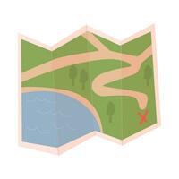 Local map. For a picnic. Icon. The object is isolated on a white background. Vector illustration.