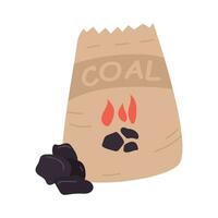 Coal. For a picnic. Icon. The object is isolated on a white background. Vector illustration.