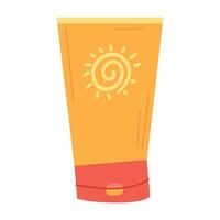 Sunscreen. For a picnic. Icon. The object is isolated on a white background. Vector illustration.