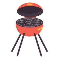 Grill. For a picnic. Icon. The object is isolated on a white background. Vector illustration.