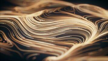 Wave particles lines with swirling pattern, 3d rendering. video