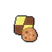 sweet cookies in pixel art style vector