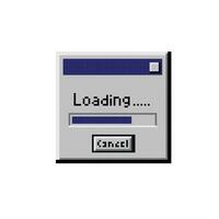 loading page in pixel art style vector