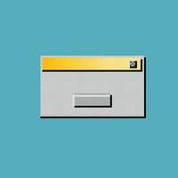 blank page with button in pixel art style vector