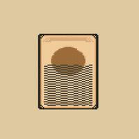 abstract brown portrait picture in pixel art style vector