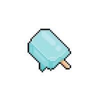 ice cream blue flavor in pixel art style vector