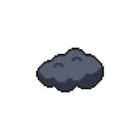 black single cloud in pixel art style vector