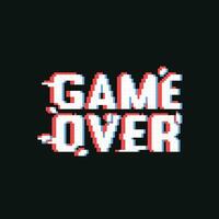 white game over text in pixel art style vector