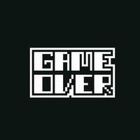 white game over text in pixel art style vector