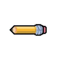 single yellow pencil in pixel art style vector