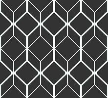 black and white pattern background in pixel art style vector