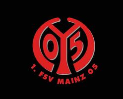 Mainz 05 Club Logo Symbol Football Bundesliga Germany Abstract Design Vector Illustration With Black Background