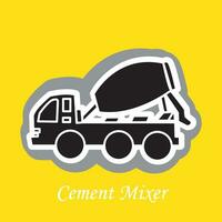 Cement mixer truck vector Illustration