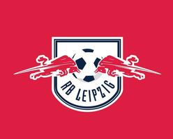 Leipzig club logo símbolo fútbol americano bundesliga Alemania resumen diseño vector ilustración con rojo antecedentes