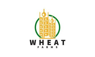 Wheat grain logo design vector. Grain wheat field logo concept  agriculture wheat logo template vector