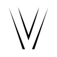 v logo estudio carta, v diseño icono logotipo tecnología fuente vector