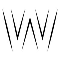 W logo studio letter w design icon logotype technology font vector