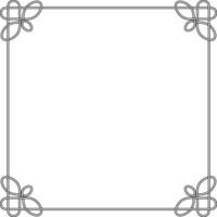 Line deco border frame Celtic knot heart calligraphic design frame vector