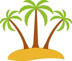 Palm tree desert island logo tourism cartoon palm island vector