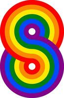 figura 8 infinito firmar arco iris bandera lgbt símbolo lesbiana gay vector