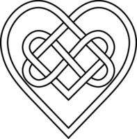 Celtic knot rune bound hearts infinity symbol eternal love tattoo vector