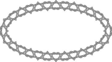 Oval frame pattern twisted hearts Valentine frame twisted hearts lovers vector