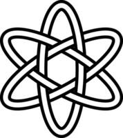 Pattern digital science icon atom movement electrons orbit quantum physics vector