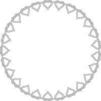Round photo frames intertwining hearts, frame wreath lovers Valentines day vector