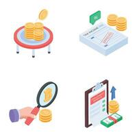 Set of Relief Allowance Isometric Icons vector