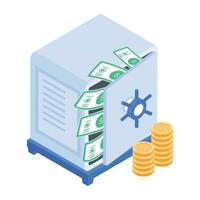 Modern isometric icon of money vector