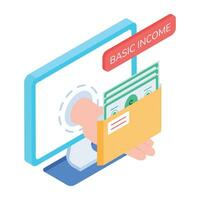 Modern insurance policy isometric icon vector