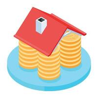 Modern isometric icon of money vector