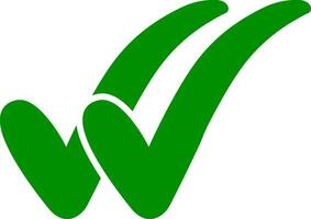 Double check icon two green checkmarks, double check guarantee vector