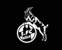 Koln club logo símbolo blanco fútbol americano bundesliga Alemania resumen diseño vector ilustración con negro antecedentes