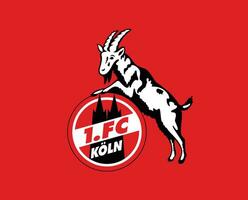 Koln club logo símbolo fútbol americano bundesliga Alemania resumen diseño vector ilustración con rojo antecedentes