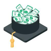 Modern isometric icon of money vector