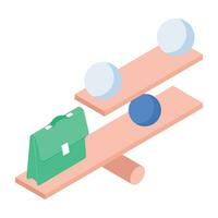 An isometric icon of business stability vector