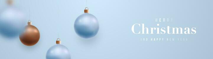 Merry Christmas and Happy New Year festive banner. vector