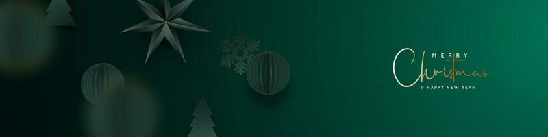 Christmas green banner. vector