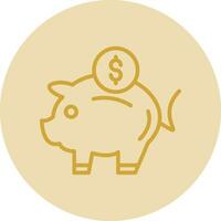 Piggy Bank Vector Icon Design