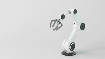 Mechanical arm with white background, 3d rendering. video