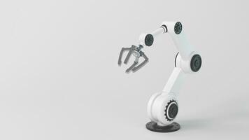 Mechanical arm with white background, 3d rendering. video