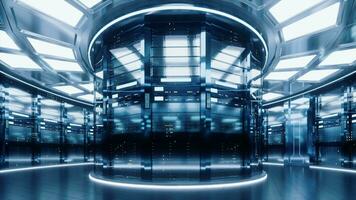 Sever racks and data center, big data and cloud computing concept, 3d rendering. video