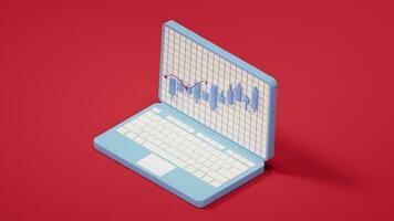 Bar Graph mit Wachstum Trend, 3d Wiedergabe. video