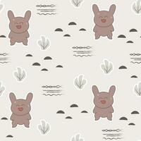 vector simple cute doodle with flowers pattern for background