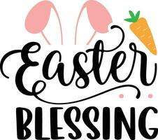 Easter blessing happy bunny vector
