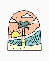 verano hora y playa vibraciones vector ilustración para t camisa y pegatina