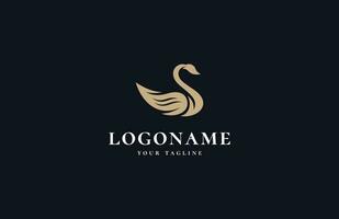 luxury swan logo element  design template vector