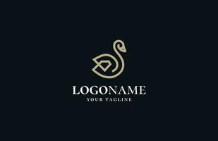 luxury swan logo design element. diamond logo design template vector