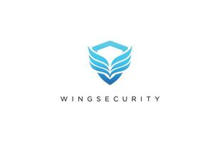 wing and shield icon vector , security logo icon template